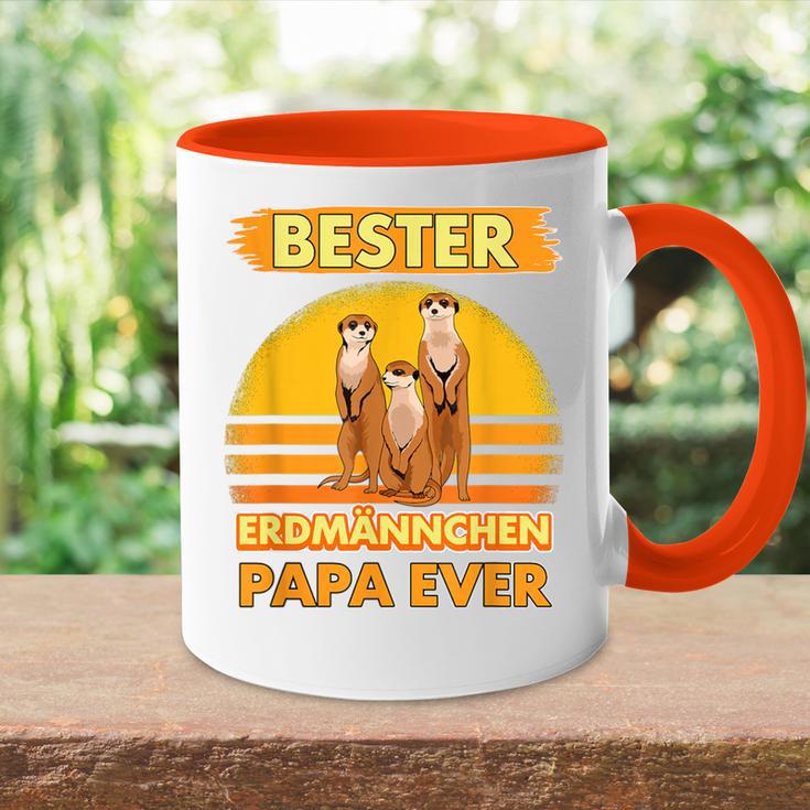 Bester Erdmännchen Papa Everatertag Erdmännchen Tasse Zweifarbig