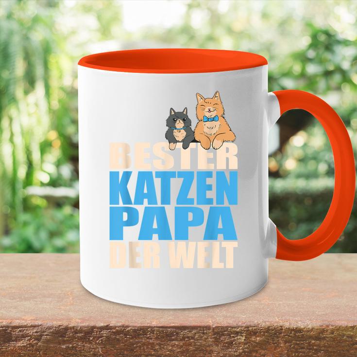 With Bester Katzenpapa Der Welt Tasse Zweifarbig