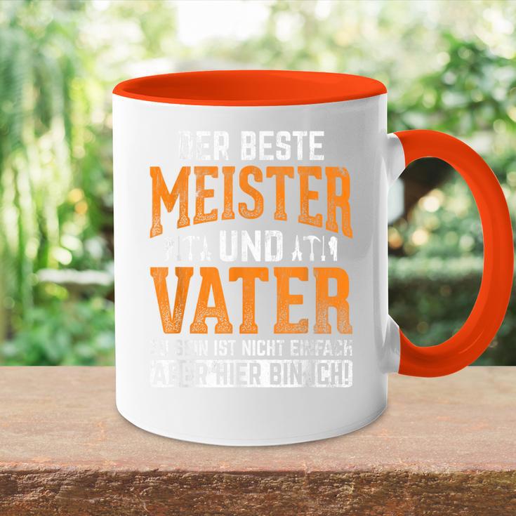 With Bester Meister Und Fater Handwerker Papa Meister Tasse Zweifarbig