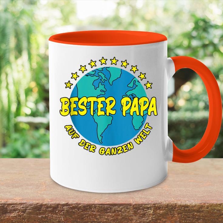 Bester Papa Auf Der Ganzen Welt I Papaatertag Tasse Zweifarbig