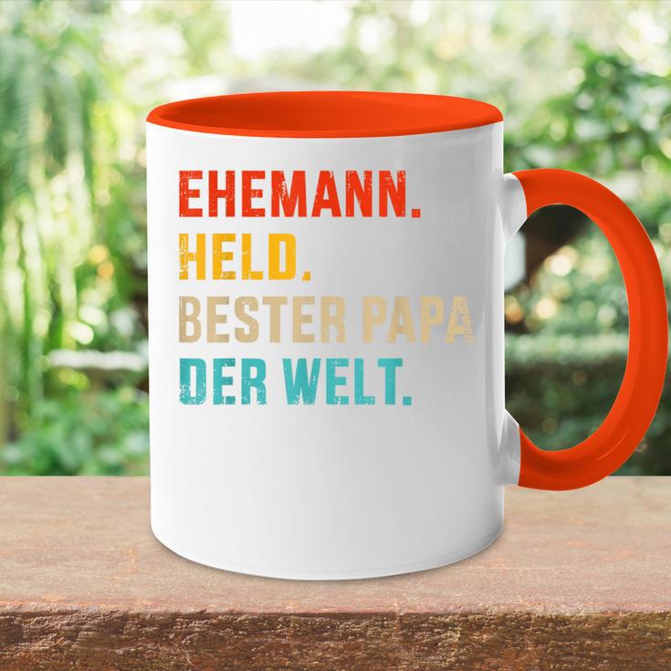 Bester Papa Der Welt Husband Hero Father's Day Christmas Tasse Zweifarbig