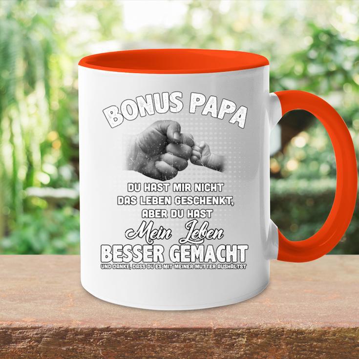 Bonus Papa Beste Stepfather Leben Besser Made Father's Day Tasse Zweifarbig