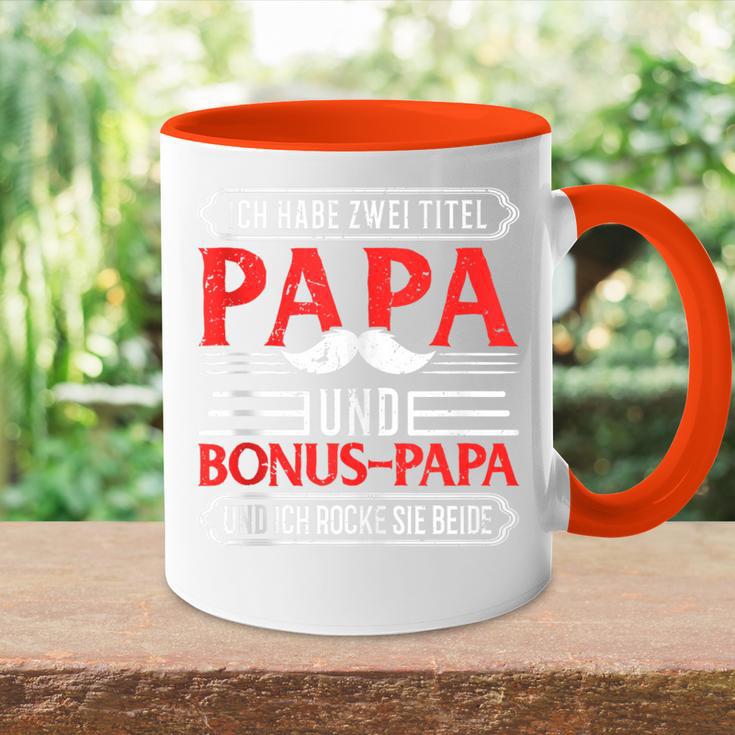 Bonus Papa Stiefvater Stiefpapa Geschenkatertag Rocke Tasse Zweifarbig