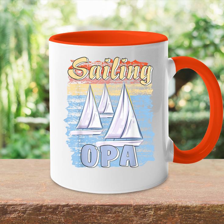 Boote Sailing Opa Papaater Segeln Segelboot Tasse Zweifarbig