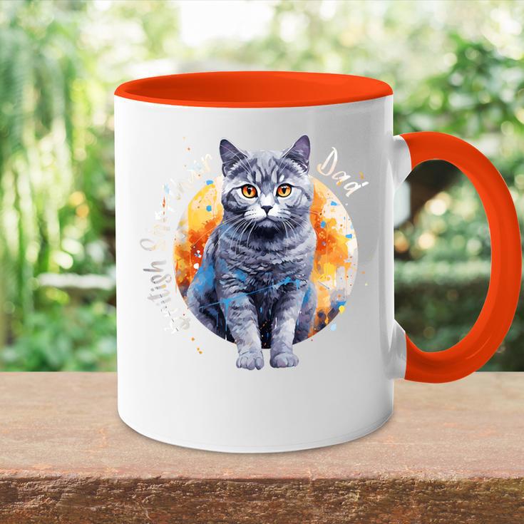 Britisch Kurzhaar Katzen Papa Cat Dad Daddy Haustier Freund Tasse Zweifarbig