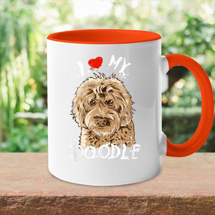 Cute I Love My Goldendoodle Golden Doodle Tasse Zweifarbig