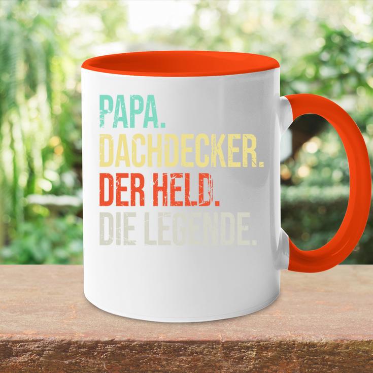 Dachdecker Papa Legendeaterintage Spruch Tasse Zweifarbig