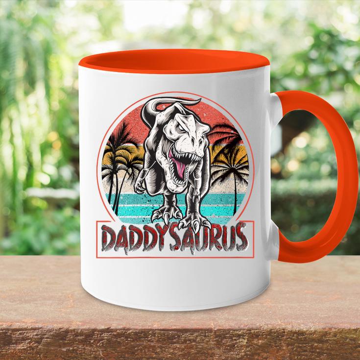 Damen Dino Daddysaurus Papa PapasaurusRex Mit-Ausschnitt Tasse Zweifarbig