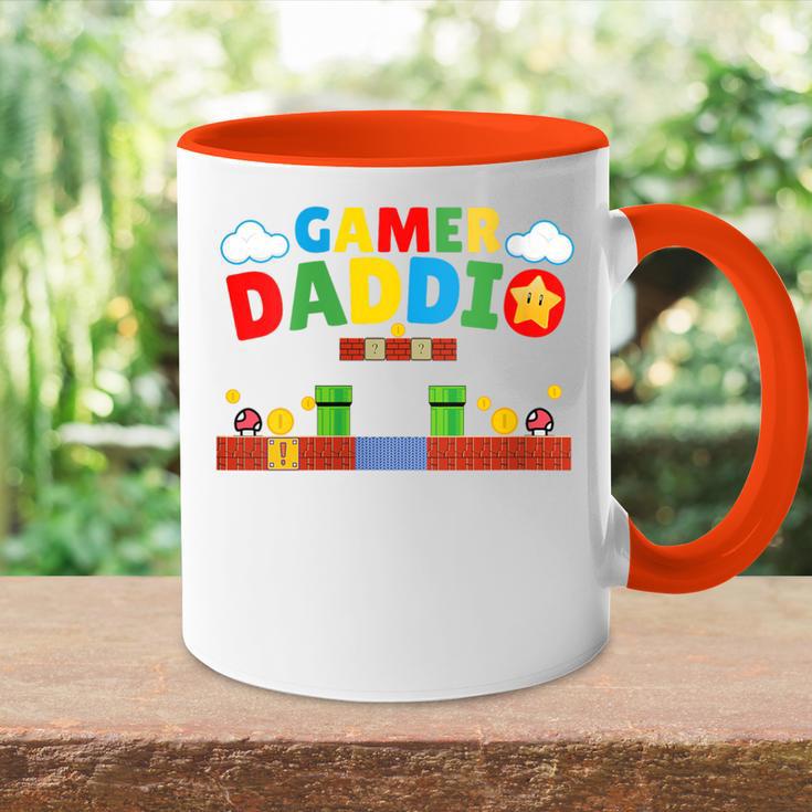 Damen Gamer-Papa Retro-Gamer-Vater-Nostalgiepapa Level Aufsteigen Mit-Ausschnitt Tasse Zweifarbig