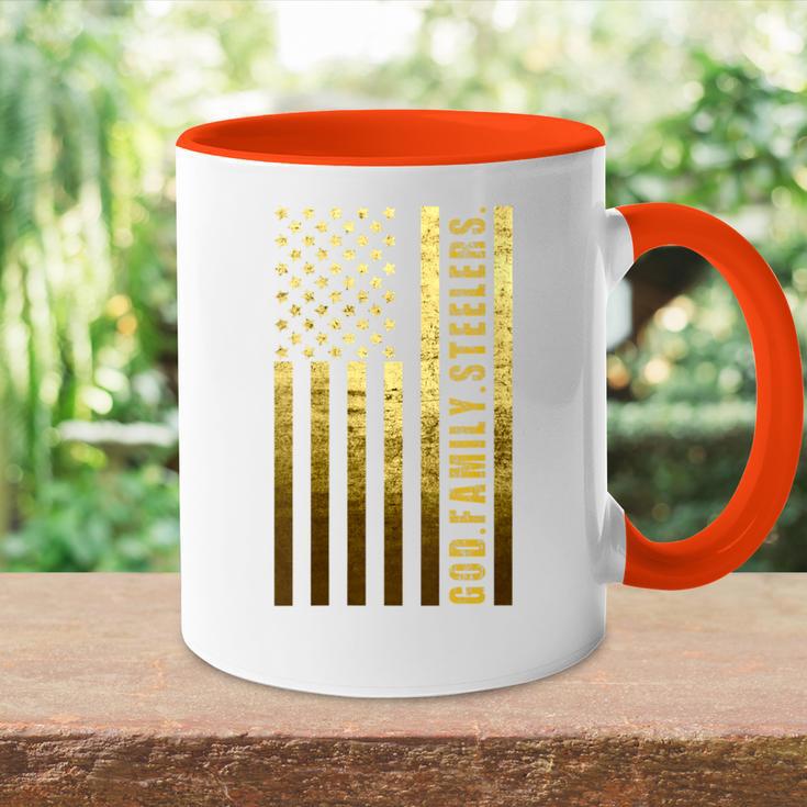 Damen God Family Slers Pro Us Flag Atertag Papa Geschenk Mit-Ausschnitt Tasse Zweifarbig