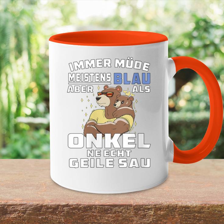 Damen Immer Müde Meistens Blau Onkel Papaatertagater Onkel Mit-Ausschnitt Tasse Zweifarbig