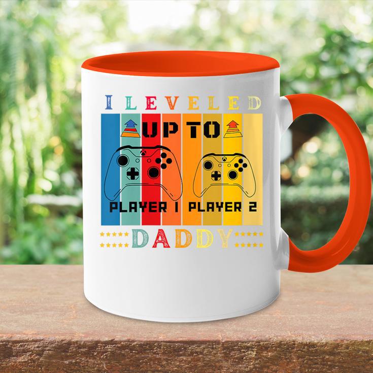 Damen I Leveld Up To Daddy Lustiger Neuerater Der Bald Papa Wird Mit-Ausschnitt Tasse Zweifarbig