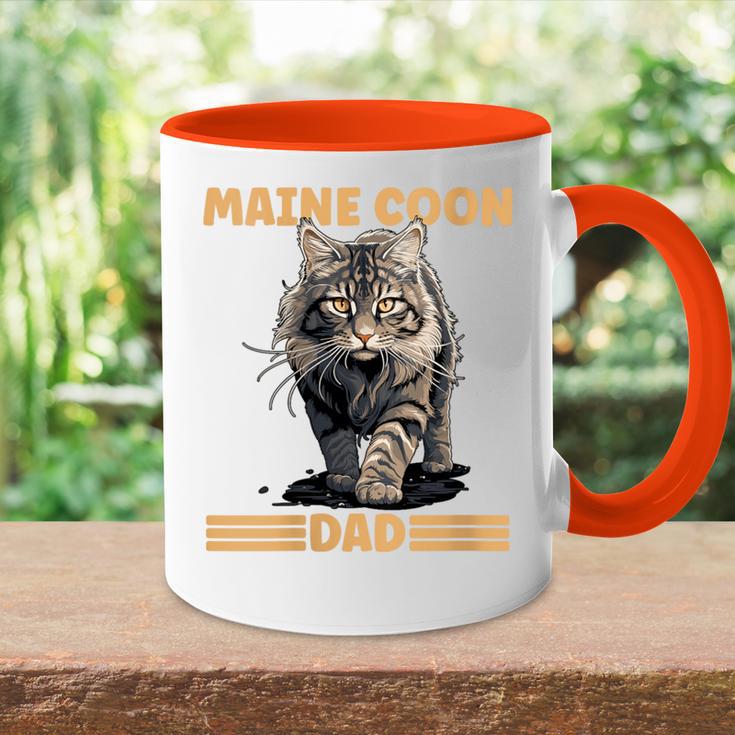 Damen Maine Coon Papa Katzenliebhaber Maine Coon Dad Mit-Ausschnitt Tasse Zweifarbig