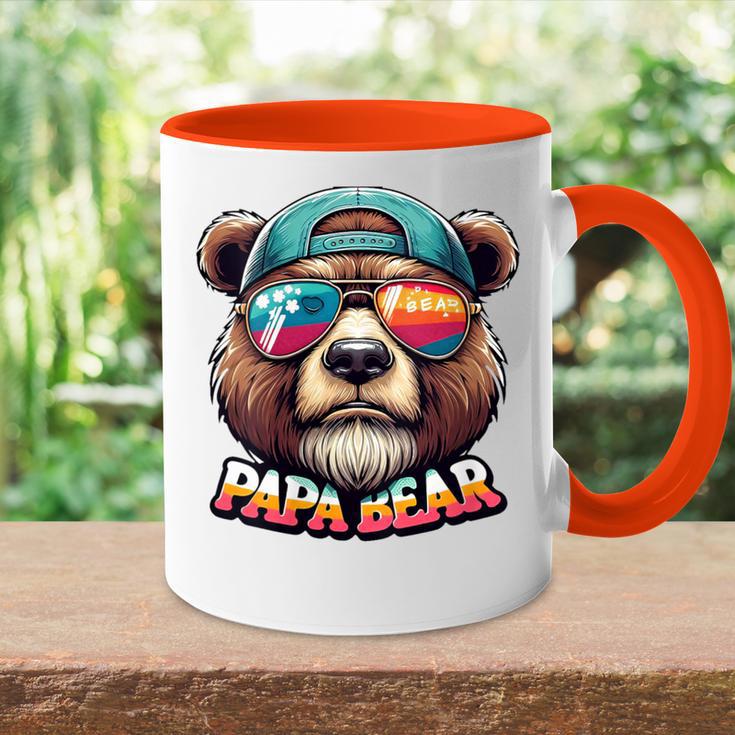 Damen Papa Bär Papa Bearatertagsgeschenk Für Papa Spruch Lustig Mit-Ausschnitt Tasse Zweifarbig