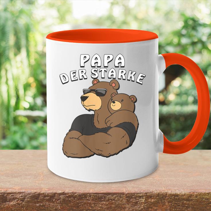 Damen Papa Der Starkeater Familie Bär Papabear Papa Mit-Ausschnitt Tasse Zweifarbig