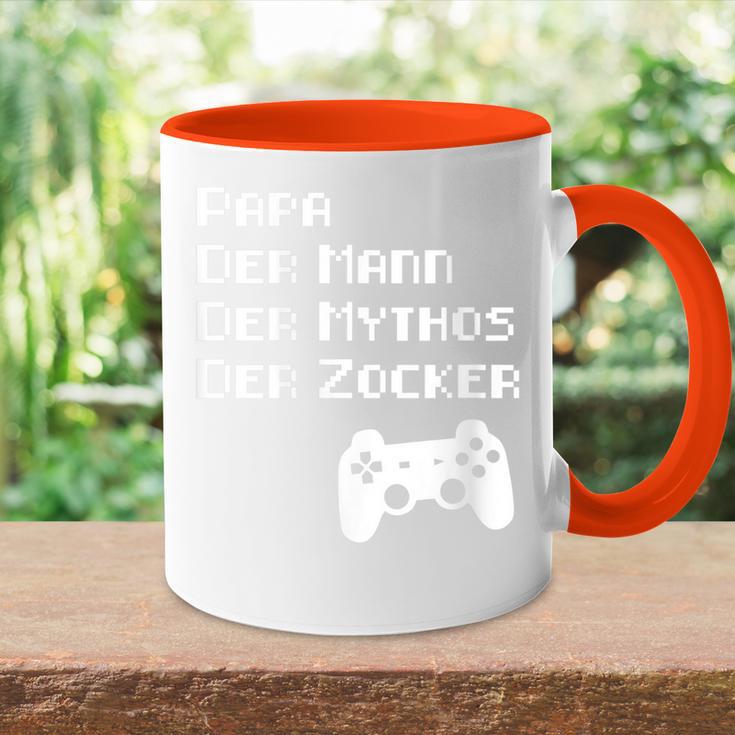 Damen Papa Zockerater Gamer Geburtstag Spruch Lustig Geschenk Mit-Ausschnitt Tasse Zweifarbig