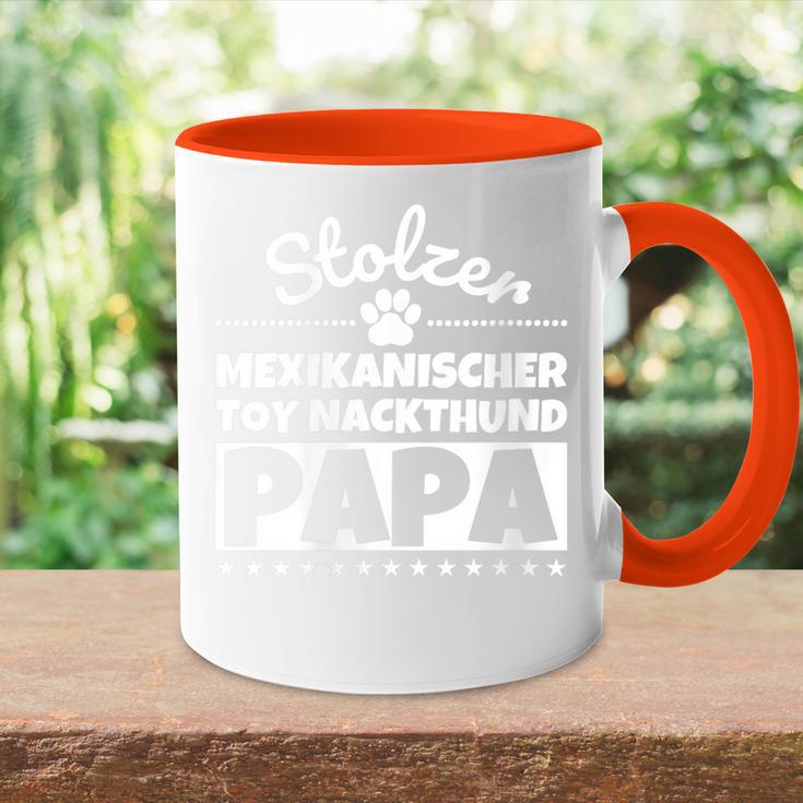 Damen Stolzer Mexikanischer Toy-Nackthund Papa Mit-Ausschnitt Tasse Zweifarbig