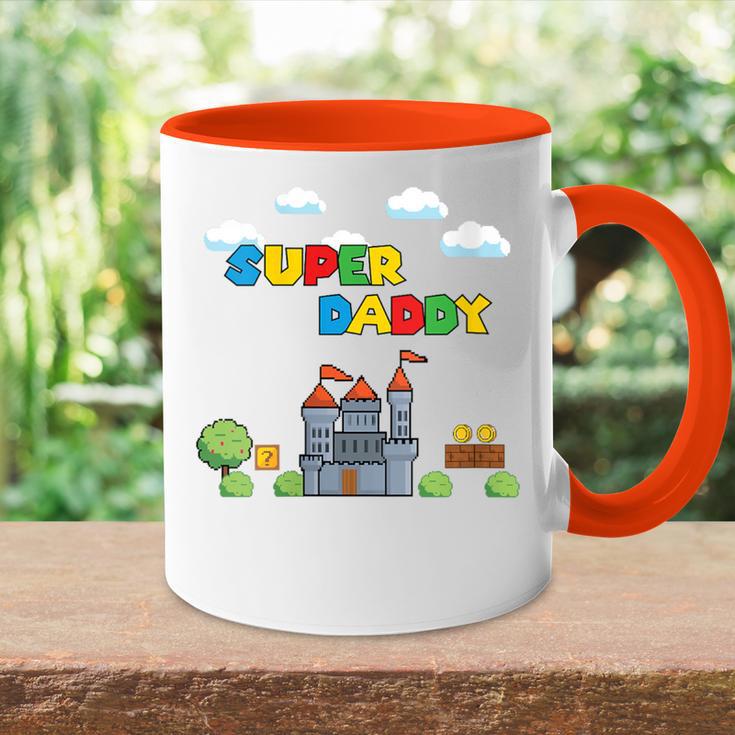 Damen Super Papa Gamer Daddy Super Daddi Mit-Ausschnitt Tasse Zweifarbig