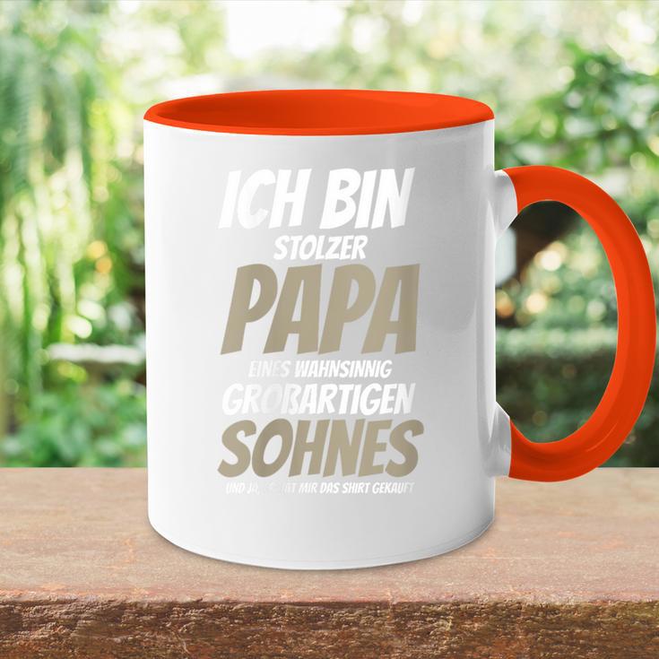 Damenatertag Stolzer-Papa -Om Großartigen Sohn Bekommen Mit-Ausschnitt Tasse Zweifarbig