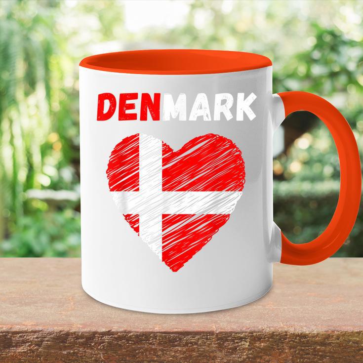 Denmark Flag Holiday Denmark Heart Danish Flag Tasse Zweifarbig