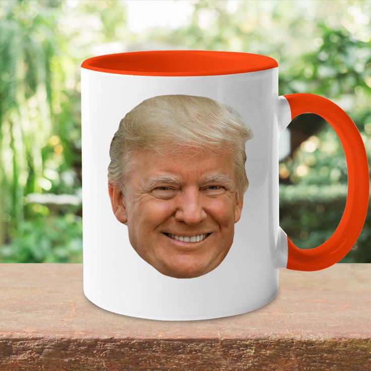 Donald J Trump Das Gesicht Des Präsidenten Auf Einem Meme Tasse Zweifarbig