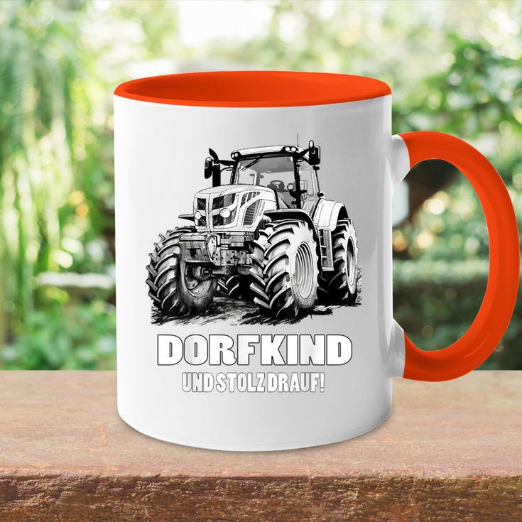 Dorfkind Traktor Landwirt & Bauern Trecker Geschenk Tasse Zweifarbig