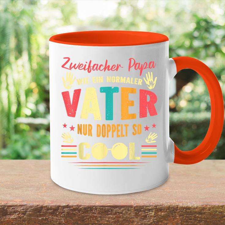 Double Father Hoch 2 Papaon Zwei Kinder Double Papa Tasse Zweifarbig