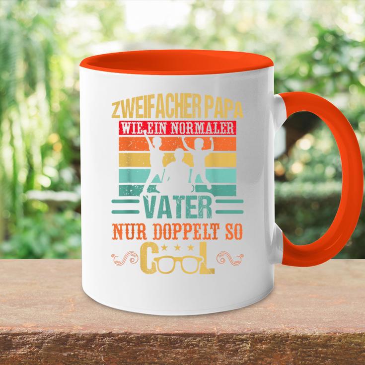 Double Papa Father's Dayon Zwei Kinder Double Father Tasse Zweifarbig