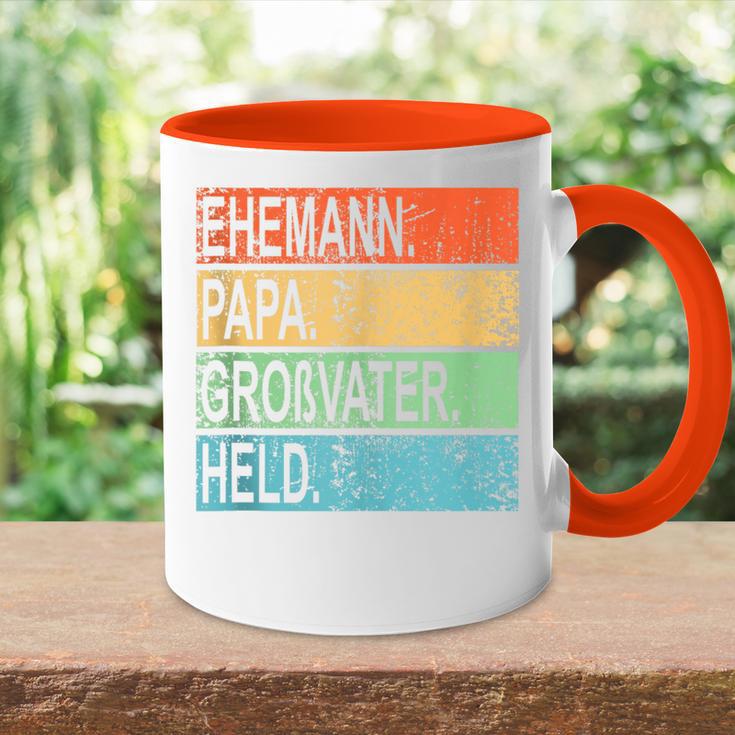 Ehemann Papa Großvater Heldaterintage Geschenkatertag Tasse Zweifarbig