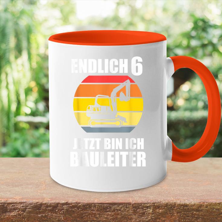 Endlich 6 Builder 6Th Birthday Digger Tasse Zweifarbig