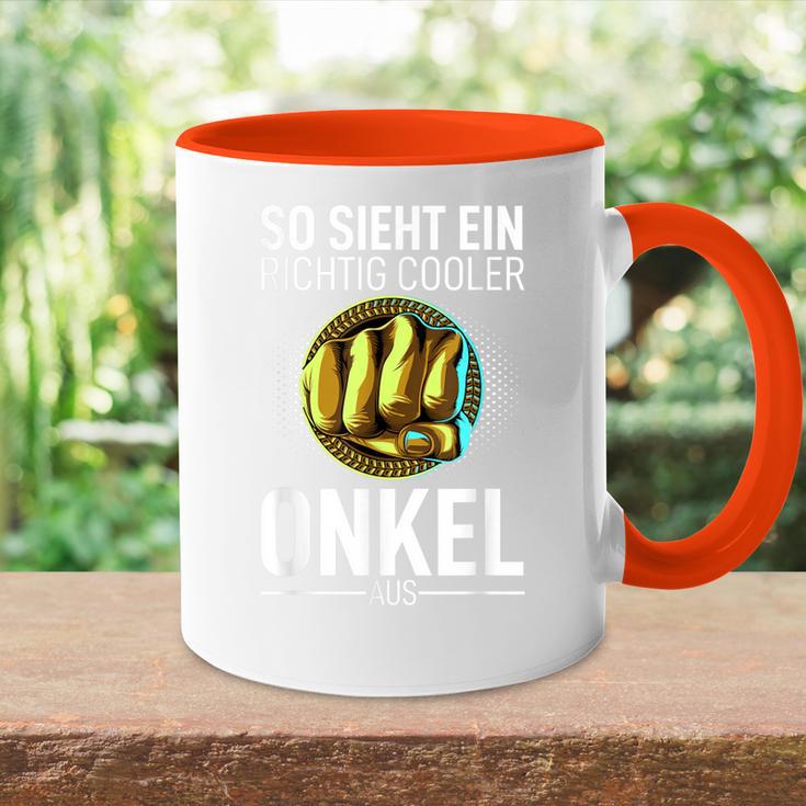 Father's Day Papa So Sieht Ein Richtig Cooler Unkel Tasse Zweifarbig