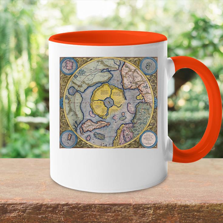 Flat Earth Antique Map Tasse Zweifarbig