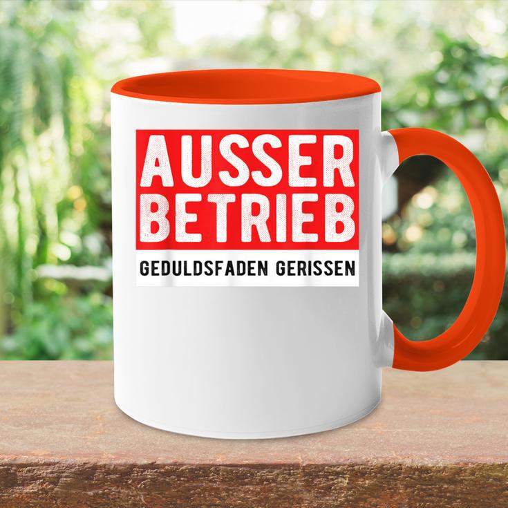 With Text Ausser Betriebs Tasse Zweifarbig