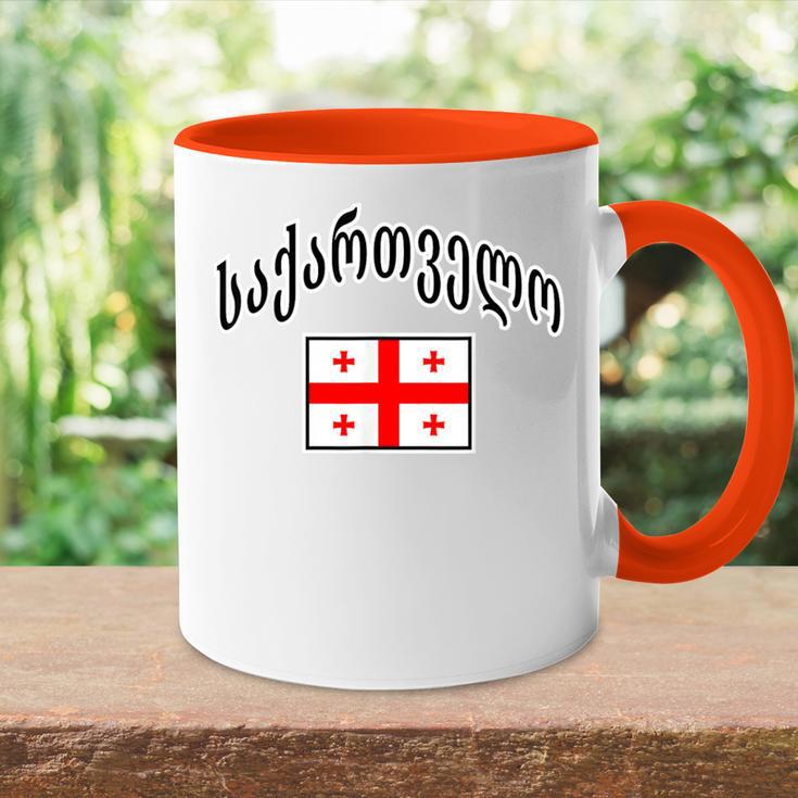 Georgien-Flagge Stolzer Georgier Auf Georgisch Tasse Zweifarbig