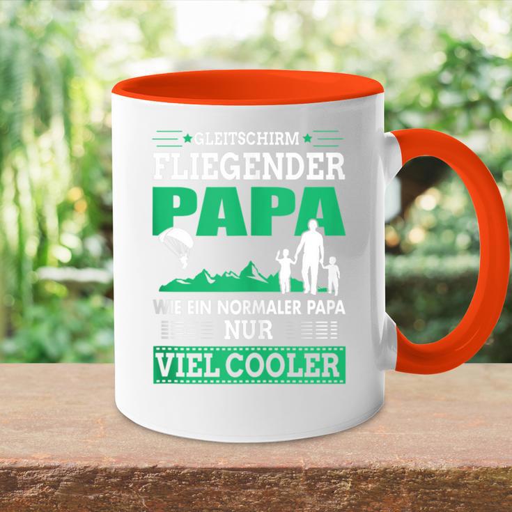 Gleitschirm Fliegender Papa Paragleiteratertag Geschenk Tasse Zweifarbig