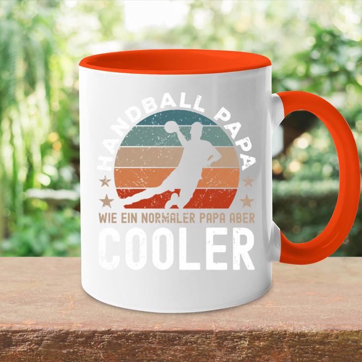 Handball Papa Handballer Slogan Tasse Zweifarbig