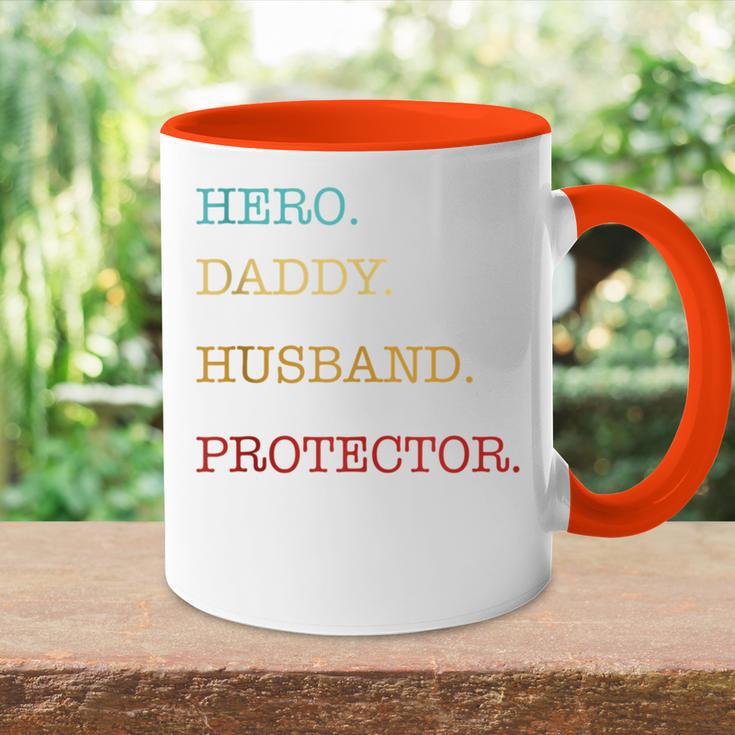 Hero Daddy Husband Protektor Atertag Geschenk Papa Sohn Tasse Zweifarbig