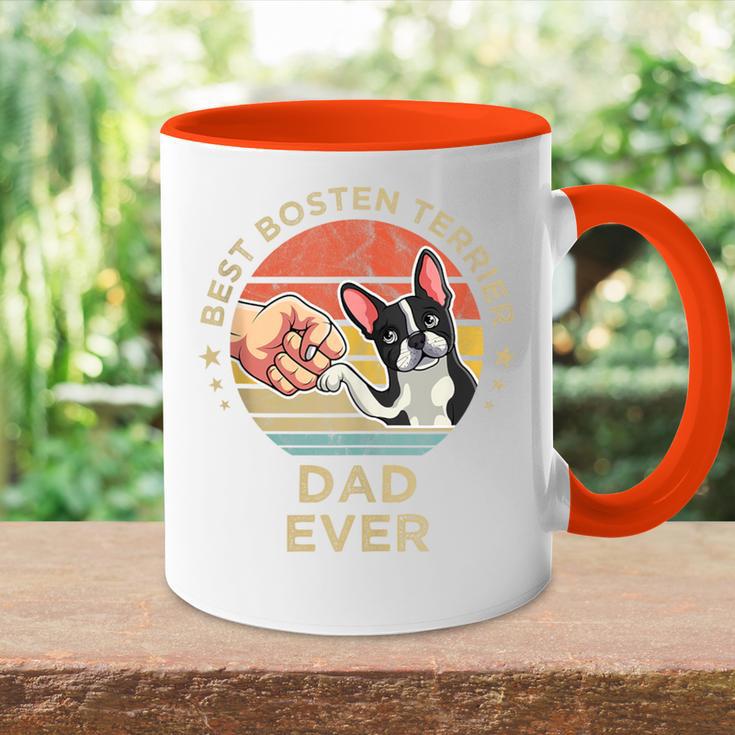 Herren Best Bosten Terrier Dad Ever Hund Bostie Papaateratertag Tasse Zweifarbig