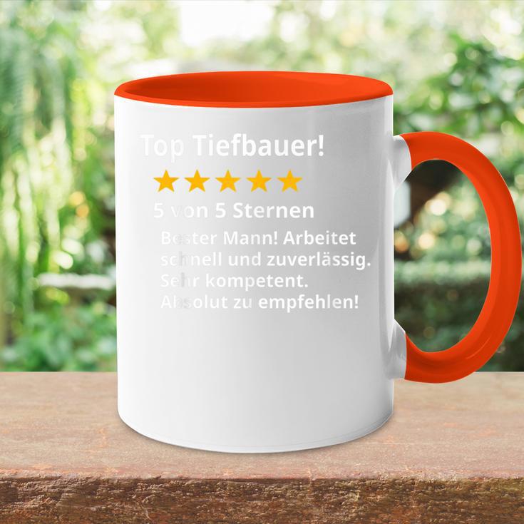 Herren Bester Tiefbauer Spruch Lustig Beruf Prüfung Tasse Zweifarbig