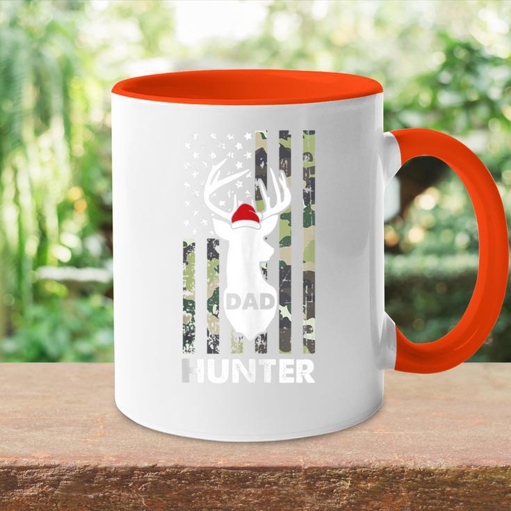 Herren Dad Hunter Weihnachten Coole Amerikanische Flagge Jagd Papaater Tasse Zweifarbig