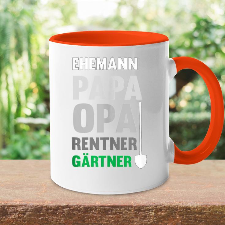 Herren Ehemann Papa Und Opa Sowie Rentner Und Gärtner Im Garten Tasse Zweifarbig