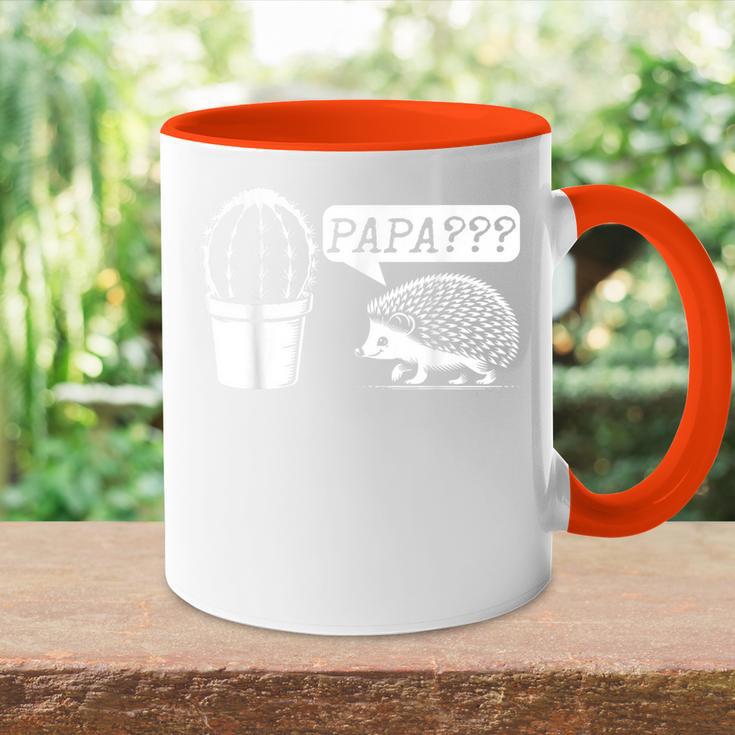 Herren Geschenkidee Papa Kaktus Igel Lustiges Grafikdesign Tasse Zweifarbig