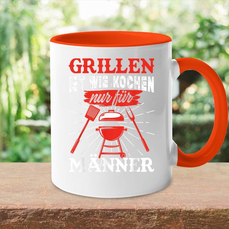 Herren Grillen Ist Kochen Für Männer Grillmeister Spruch Papa Opa Tasse Zweifarbig