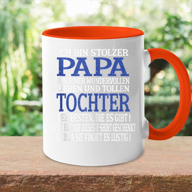 Herren Ich Bin Stolzer Papa Einer Wundervollen Tochter -Atertag Tasse Zweifarbig