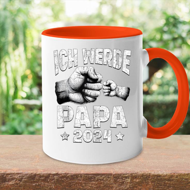 Herren Ich Werde Papa 2024 Schwangerschaft Ich Werde Baldater Tasse Zweifarbig