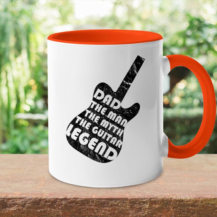 Herren Papa Der Mann Der Mythos Die Gitarrenlegendeatertag Tasse Zweifarbig