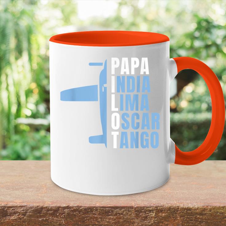 Herren Papa Pilot Phonetisches Alphabet Für Papa Pilotenater Flieger Tasse Zweifarbig