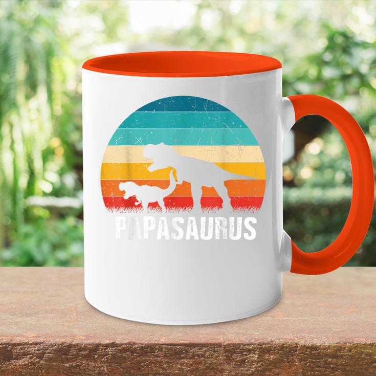 Herren Papasaurusater Tag Dinosaurier Papa Saurus Geschenk Dino Tasse Zweifarbig