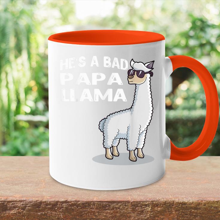 He's A Bad Papa Lama Familie Geburtstag Alpaka Lustiges Tasse Zweifarbig