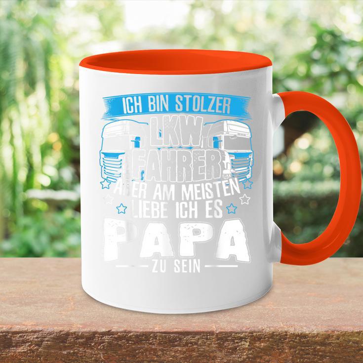 Ich Bin Ein Lkw Driver Und Papa Tasse Zweifarbig